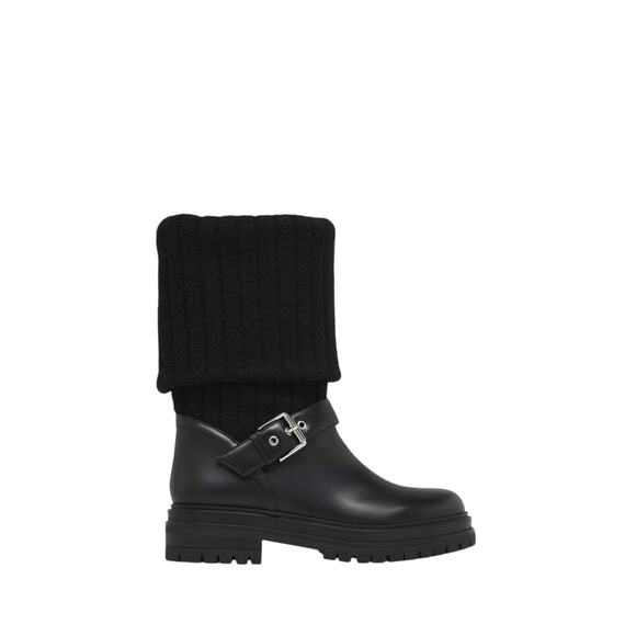 Gianvito Rossi NIB Thurso Calf Knit Boot in Black Size 40 - Picture 1 of 11